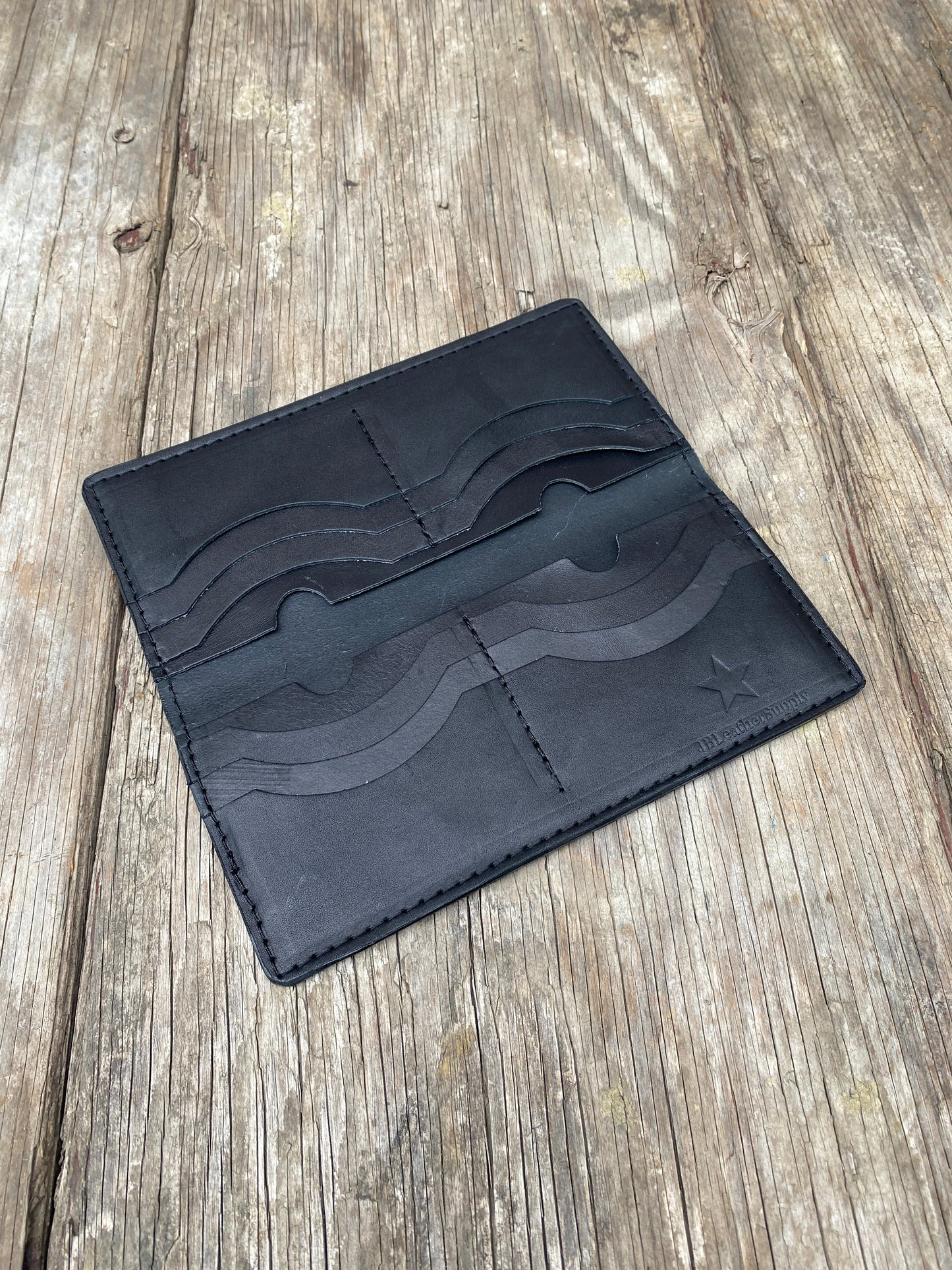 Handmade Leather Wallets, Long Wallet-Black Bridle