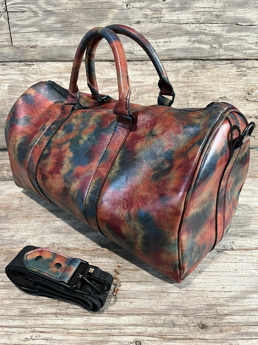 Carry on Luggage - Handmade Leather Bags, Classic Keeper - Tie Dye